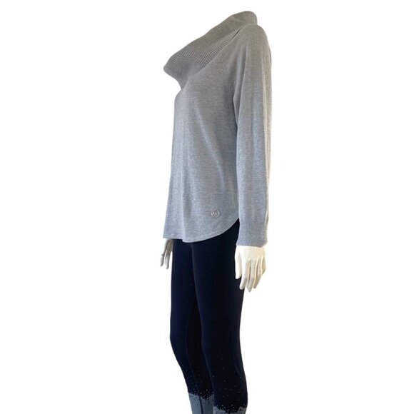 Michael Kors Cowl-Neck Heather Gray Knit sweater top - Size S - Picture 2 of 9